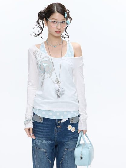 BETWEENAND Silver Four Leaf Clover Vintage Leather Women&