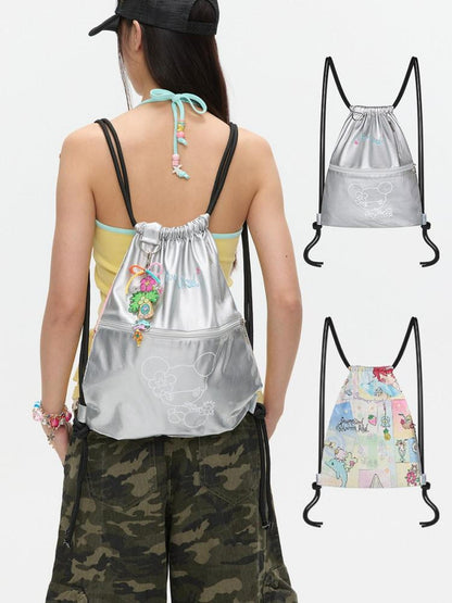 BETWEENAND Silver Original Designer Print Double Sided Women&