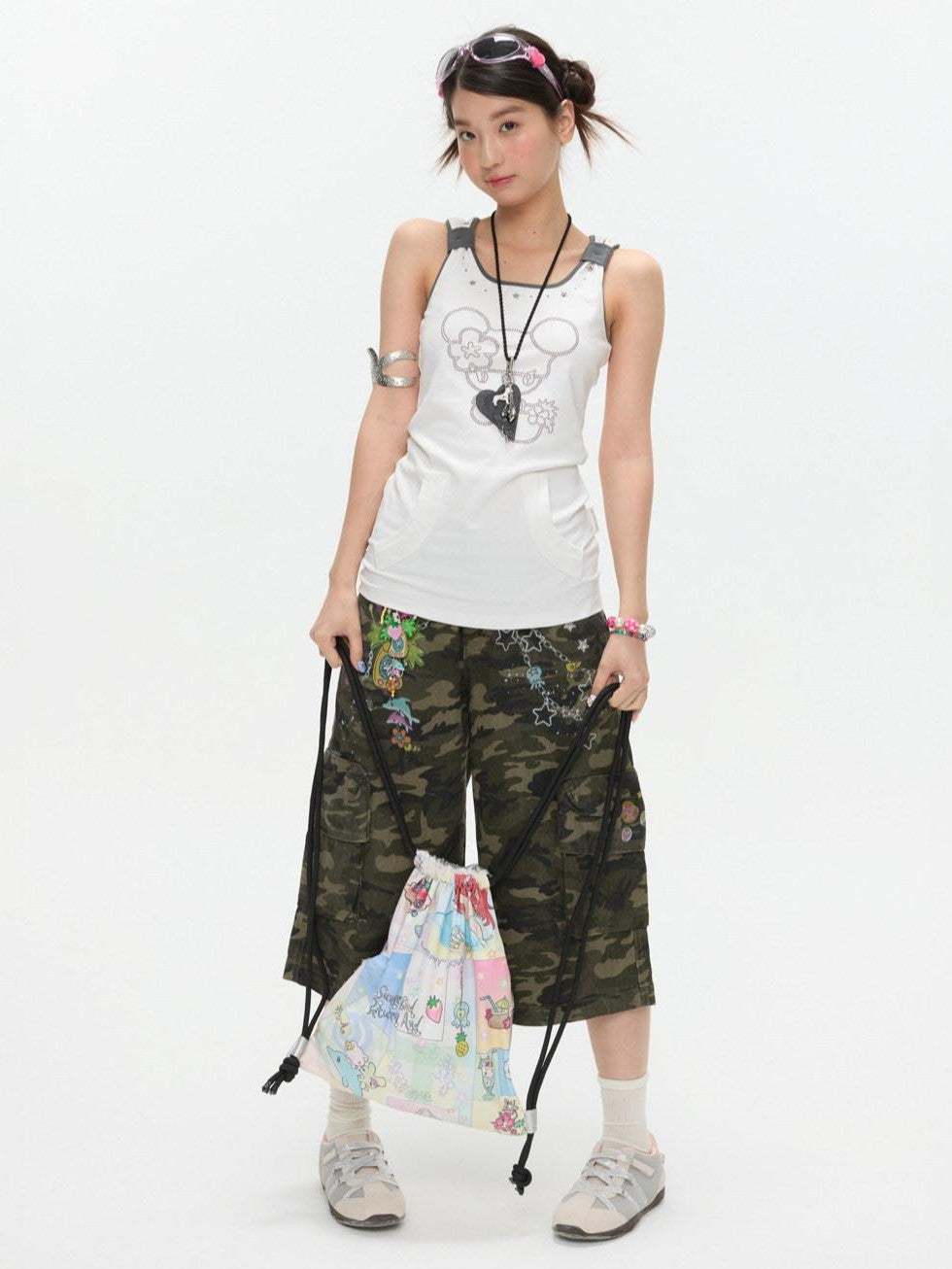 BETWEENAND Silver Original Designer Print Double Sided Women&