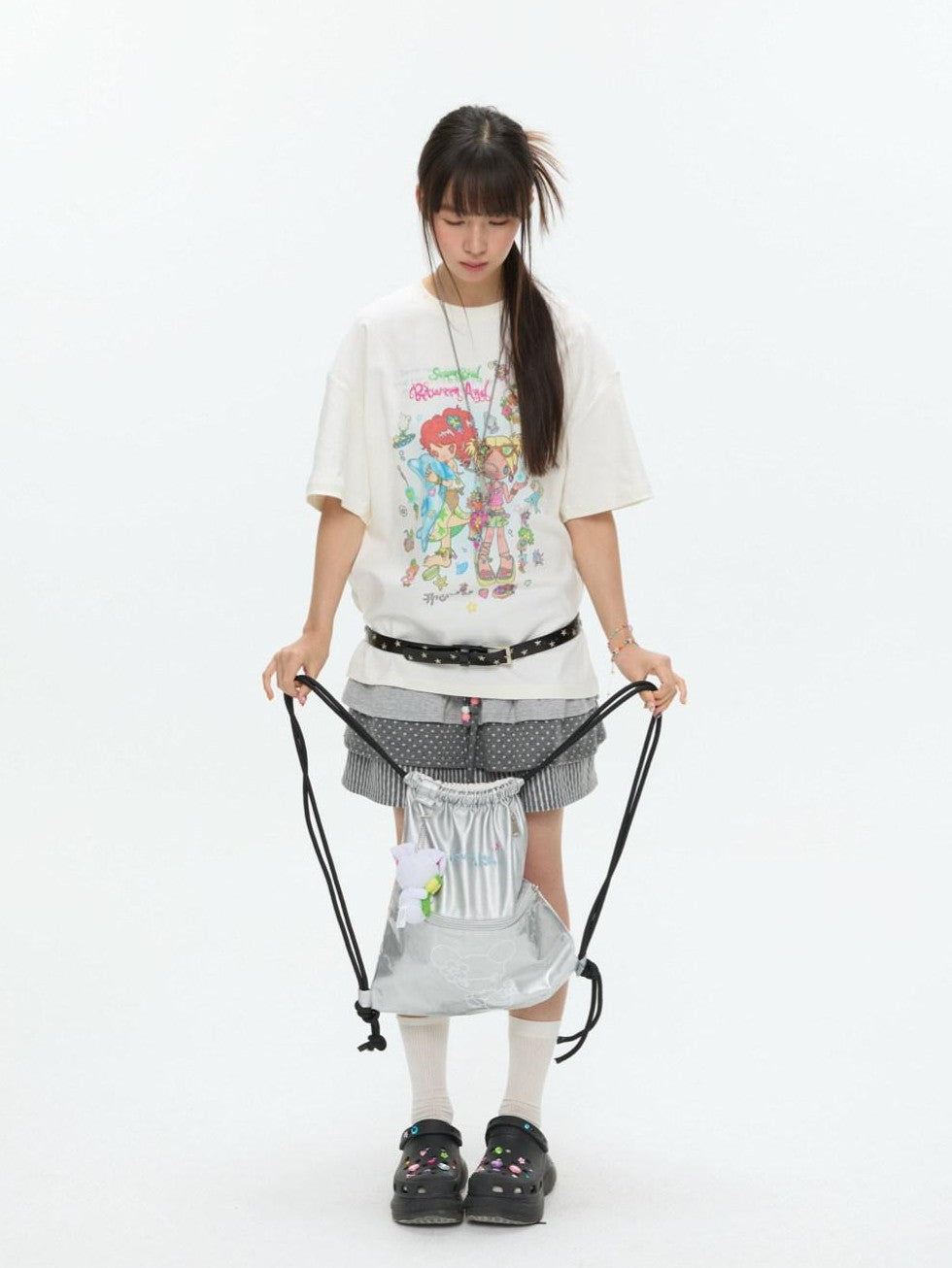 BETWEENAND Silver Original Designer Print Double Sided Women&