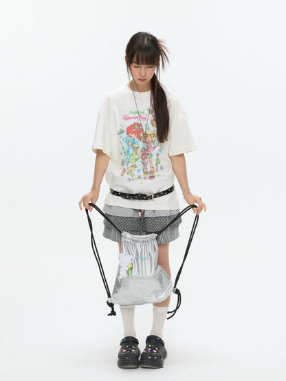 BETWEENAND Silver Original Designer Print Double Sided Women&