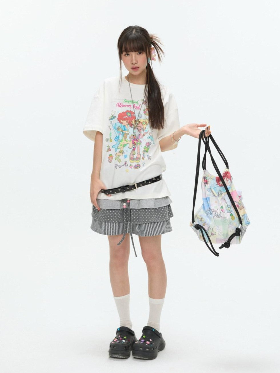 BETWEENAND Silver Original Designer Print Double Sided Women&