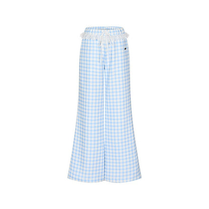 BETWEENAND_Sky_Blue_Plaid_Lace_Trim_Slimming_Women&