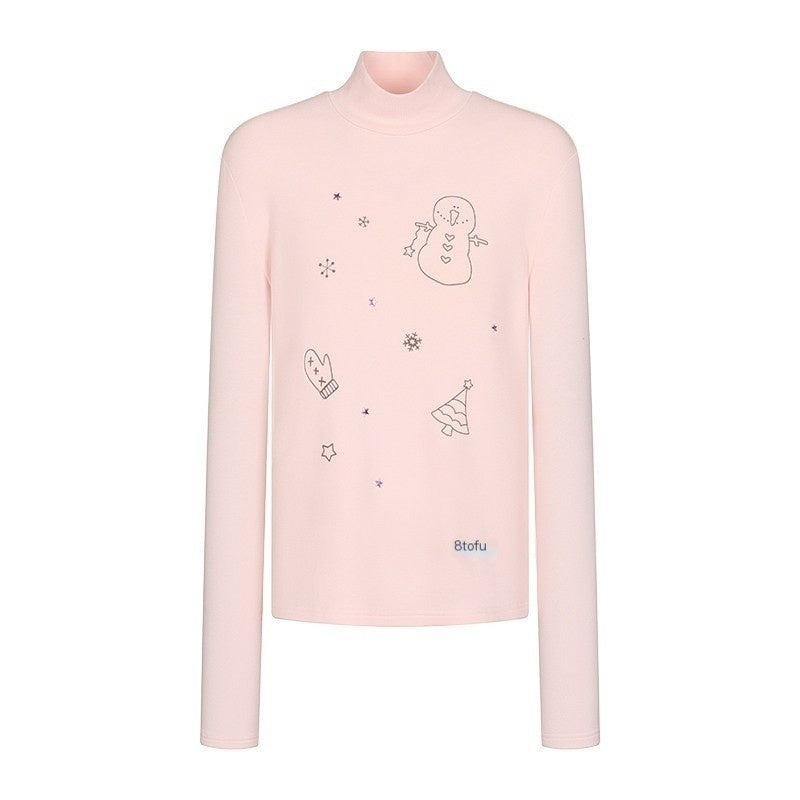 BETWEENAND_Soft_Beaded_Letter_Print_Mock_Neck_Women&