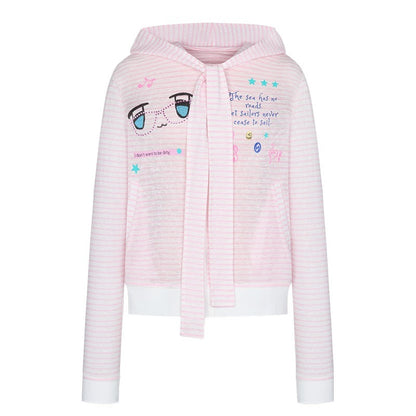 BETWEENAND_Soft_Pink_Striped_Printed_Zippered_Women&