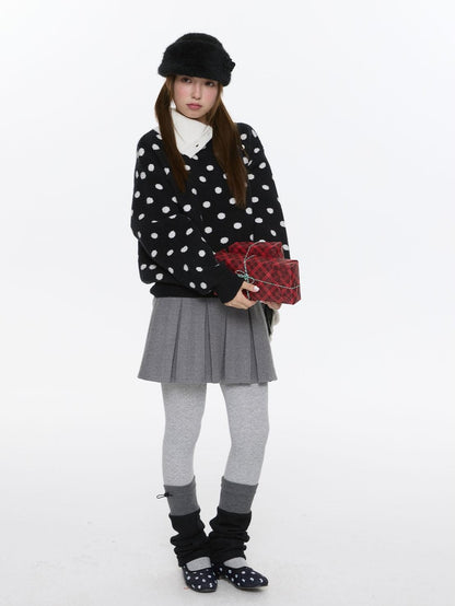 BETWEENAND Soft Plush Vintage Slanted Button Placket Knitted Women&