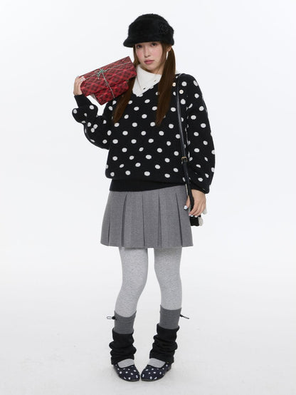 BETWEENAND Soft Plush Vintage Slanted Button Placket Knitted Women&