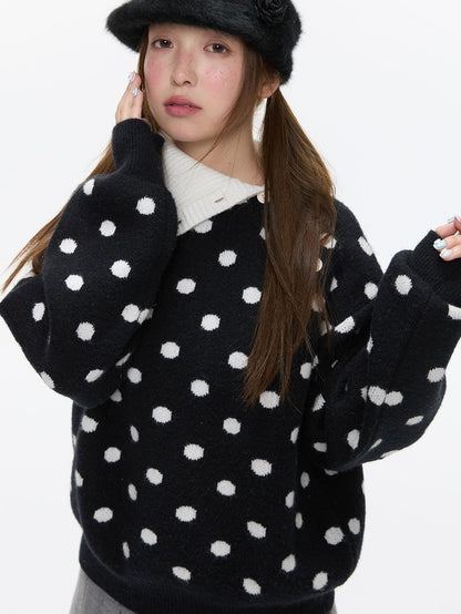 BETWEENAND Soft Plush Vintage Slanted Button Placket Knitted Women&