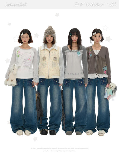 BETWEENAND Star Patch Pocket Casual Women&