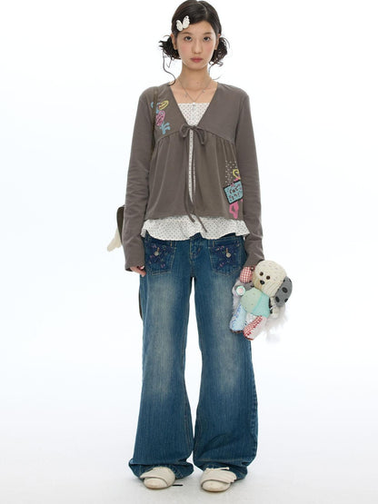 BETWEENAND Star Patch Pocket Casual Women&