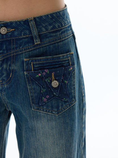 BETWEENAND Star Patch Pocket Casual Women&
