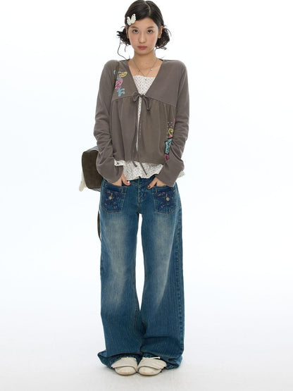 BETWEENAND Star Patch Pocket Casual Women&