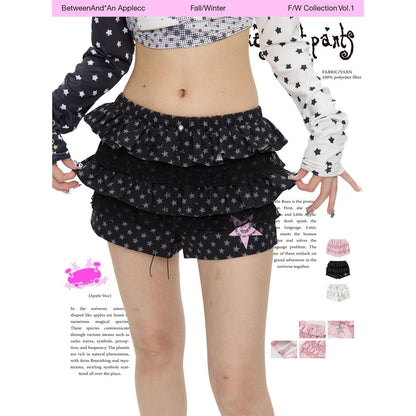 BETWEENAND_Star_Polka_Dot_Tiered_Ruffle_Multicolor_Natural_Waist_Women&