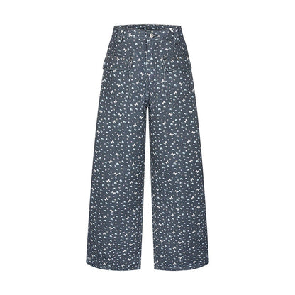 BETWEENAND_Starry_Blue_Floral_Print_Wide_Leg_Pockets_Women&