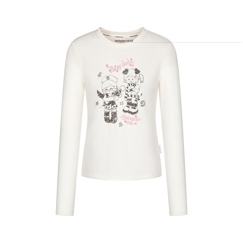 BETWEENAND_Straight_Cut_Crew_Neck_Puff_Print_Women&