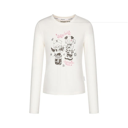 BETWEENAND_Straight_Cut_Crew_Neck_Puff_Print_Women&