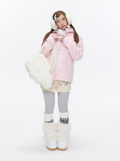 BETWEENAND Strawberry Swirl Quilted Hooded Women&