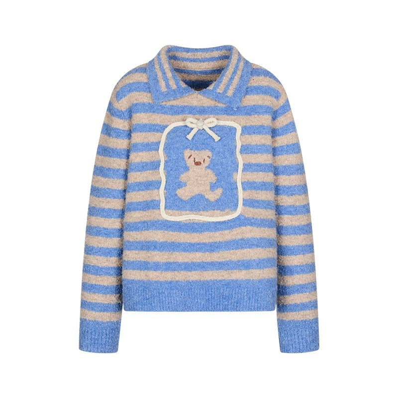 BETWEENAND_Striped_Bear_Polo_Colorblock_Women&