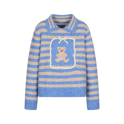 BETWEENAND_Striped_Bear_Polo_Colorblock_Women&