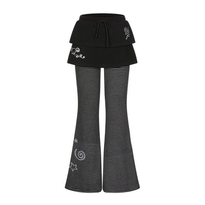 BETWEENAND_Striped_Tiered_Printed_Micro_Flare_Women&