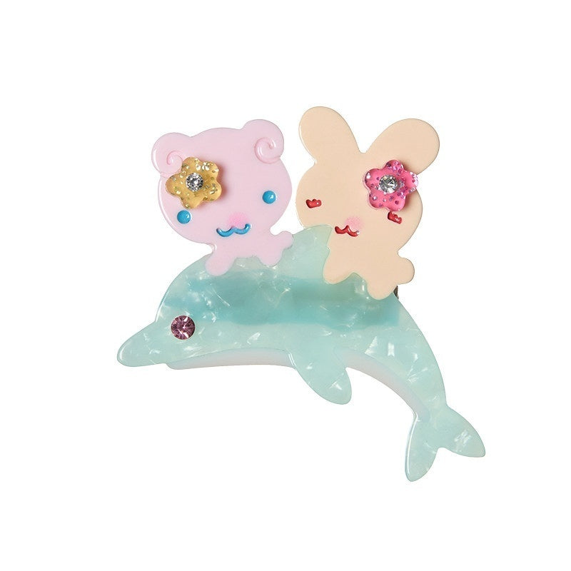 BETWEENAND_Surfing_Dolphin_Shark_Ocean_Motif_Claw_Women&
