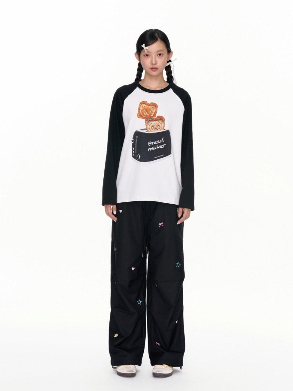 BETWEENAND Two Tone Colorful Embroidered Women&