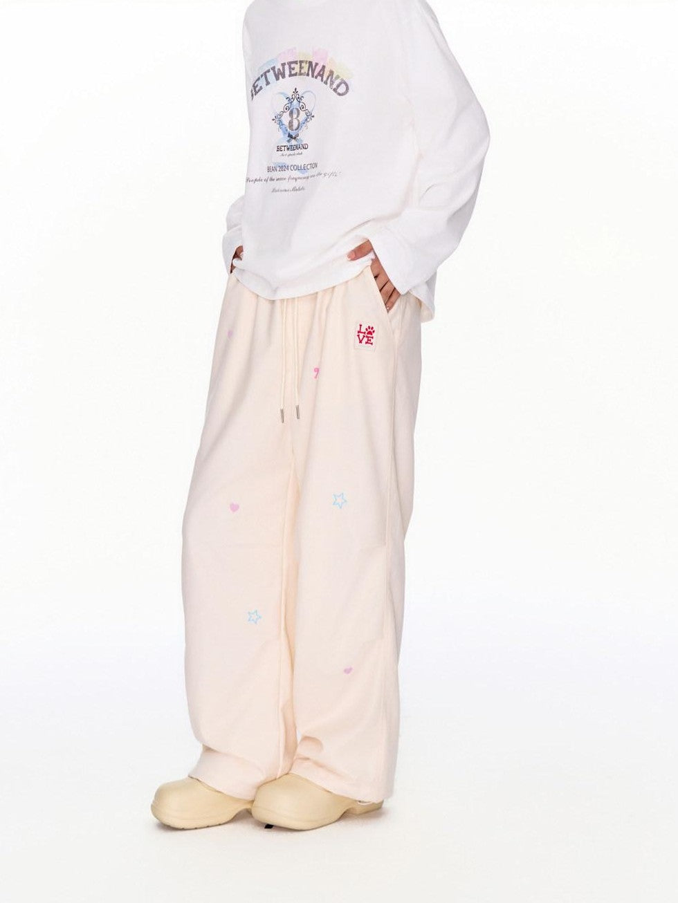 BETWEENAND Two Tone Colorful Embroidered Women&