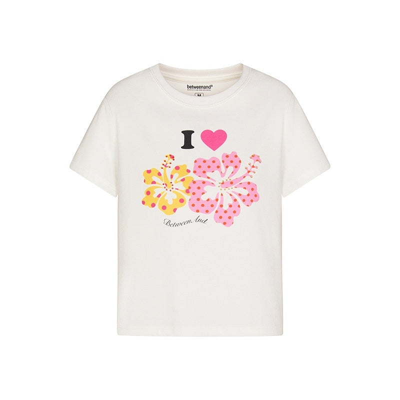 BETWEENAND_Two_Tone_Floral_Print_Crewneck_Short_Sleeve_Women&