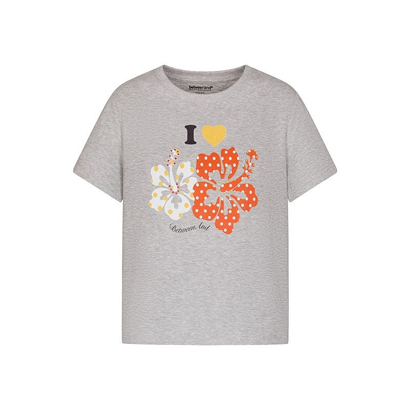 BETWEENAND_Two_Tone_Floral_Print_Crewneck_Short_Sleeve_Women&