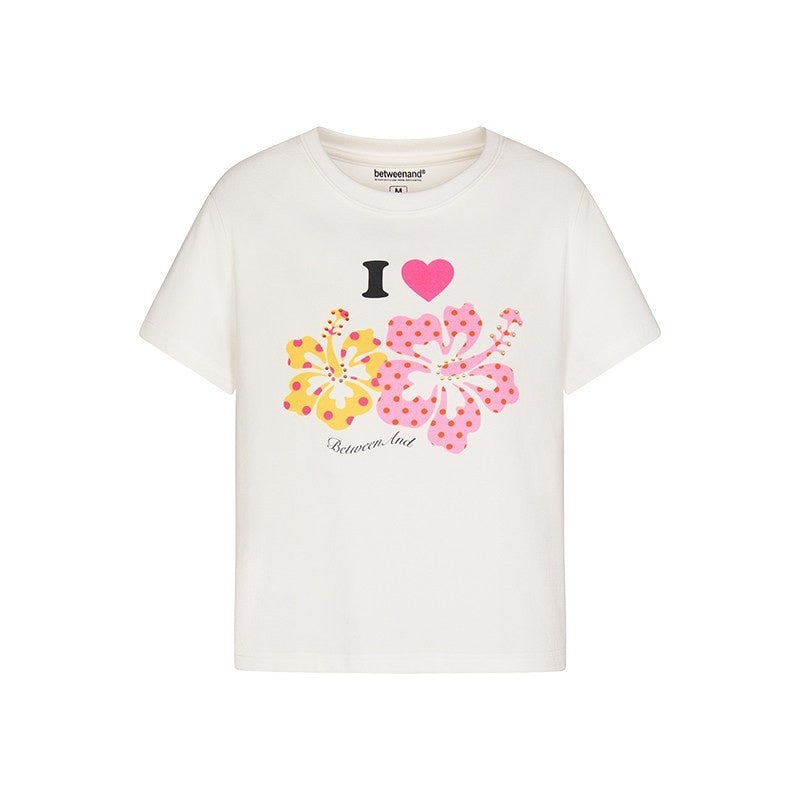 BETWEENAND_Two_Tone_Floral_Print_Crewneck_Short_Sleeve_Women&
