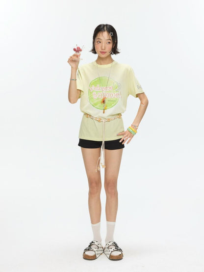 BETWEENAND Two Tone Fruit Creative Print Women&