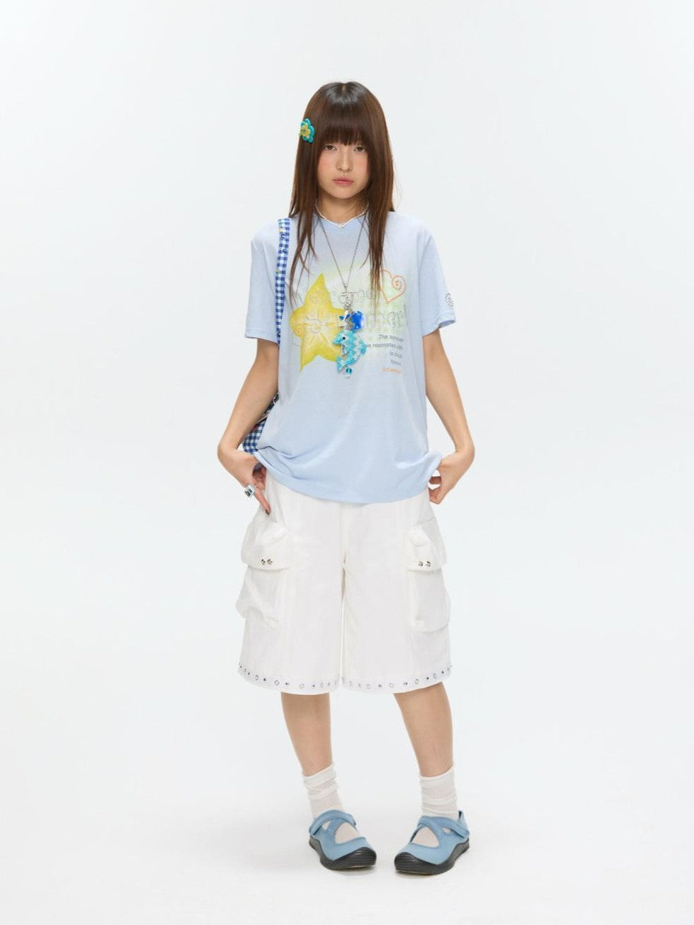 BETWEENAND Two Tone Fruit Creative Print Women&