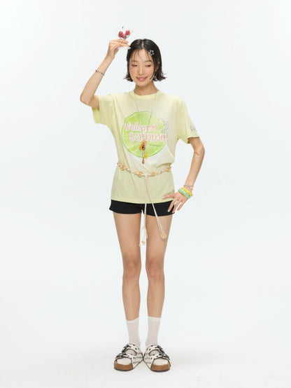BETWEENAND Two Tone Fruit Creative Print Women&