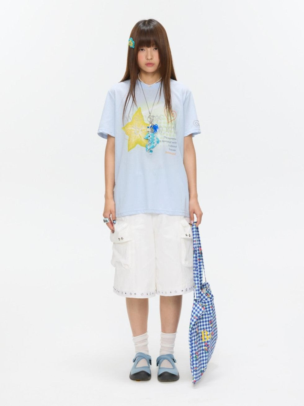 BETWEENAND Two Tone Fruit Creative Print Women&