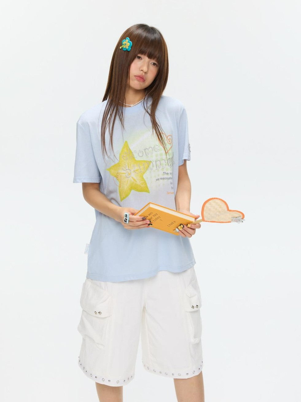 BETWEENAND Two Tone Fruit Creative Print Women&
