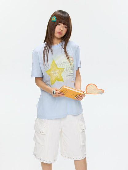 BETWEENAND Two Tone Fruit Creative Print Women&