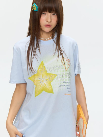 BETWEENAND Two Tone Fruit Creative Print Women&