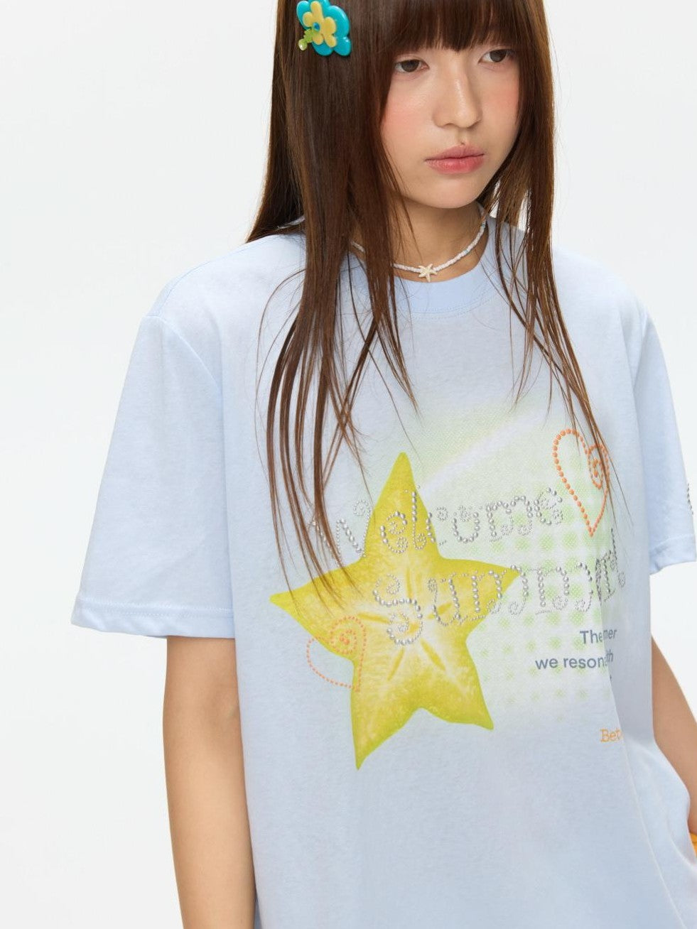 BETWEENAND Two Tone Fruit Creative Print Women&