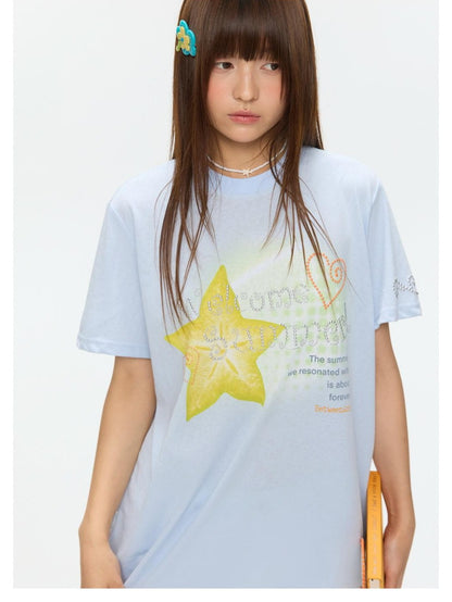 BETWEENAND Two Tone Fruit Creative Print Women&
