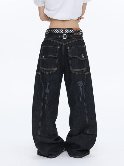 BETWEENAND Vintage Film Studded Washed Two Tone Print Women&