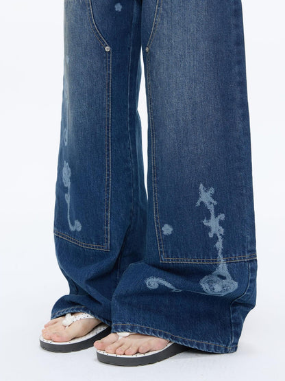 BETWEENAND Vintage Film Studded Washed Two Tone Print Women&