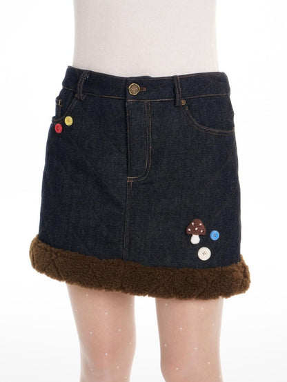 BETWEENAND Vintage Quilted Fuzzy A Line Women&