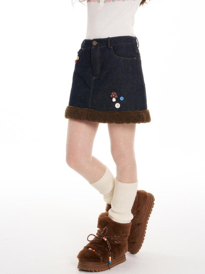 BETWEENAND Vintage Quilted Fuzzy A Line Women&
