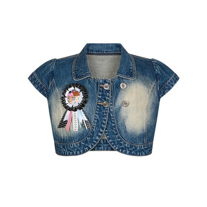 BETWEENAND_Vintage_Short_Sleeve_Cropped_Lapel_Button_Women&