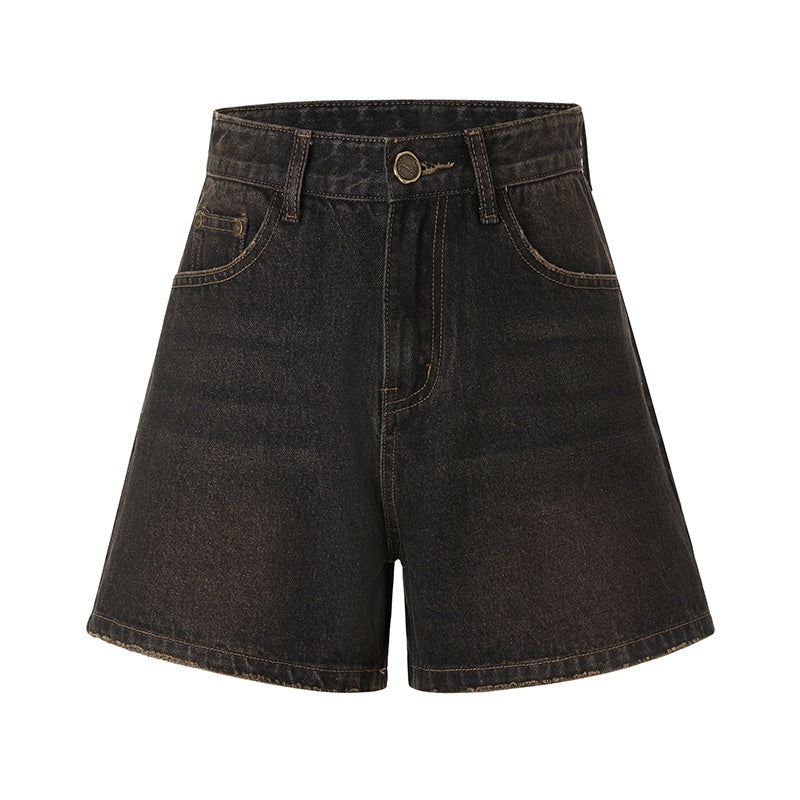 BETWEENAND_Washed_Black_Distressed_Button_High_Waist_Women&
