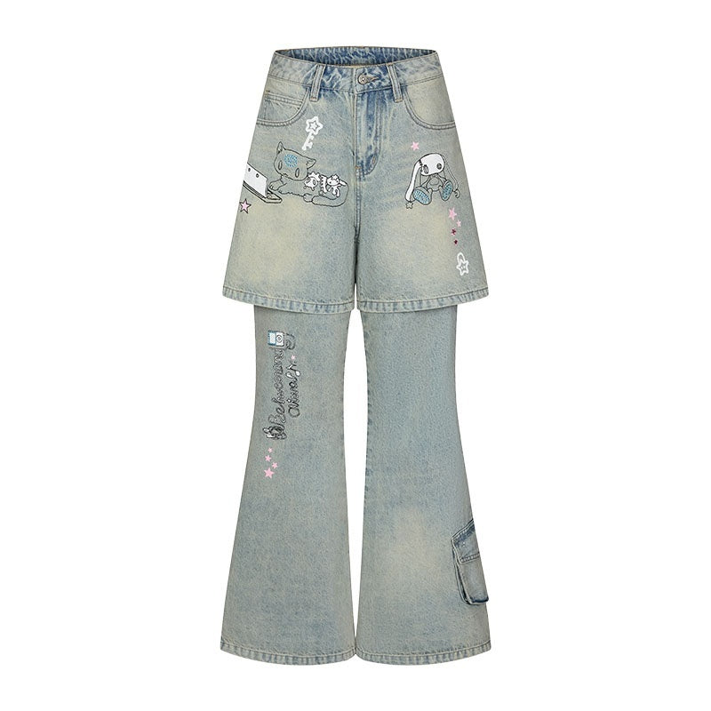 BETWEENAND_Washed_Faux_Two_Piece_Print_Rhinestone_Slimming_Women&