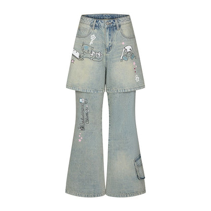 BETWEENAND_Washed_Faux_Two_Piece_Print_Rhinestone_Slimming_Women&