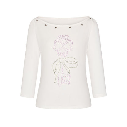 BETWEENAND_White_Beaded_Four_Leaf_Clover_Polka_Dot_Women&