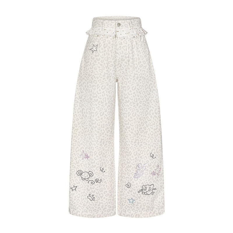 BETWEENAND_White_Leopard_Print_Rhinestone_Lace_High_Waist_Women&