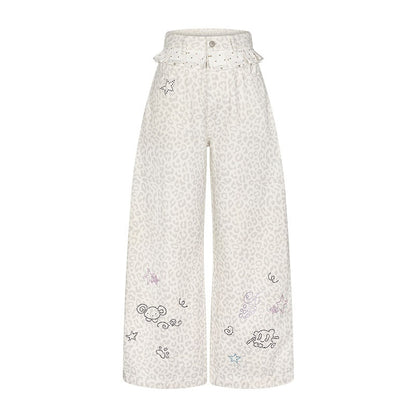 BETWEENAND_White_Leopard_Print_Rhinestone_Lace_High_Waist_Women&